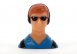 1/10 escala piloto estátuas figura de brinquedo c/ Óculos para RC Avião Azul