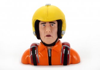 1/3 Escala Masculino Piloto Figura para aviões RC com terno amarelo Chapéu Laranja